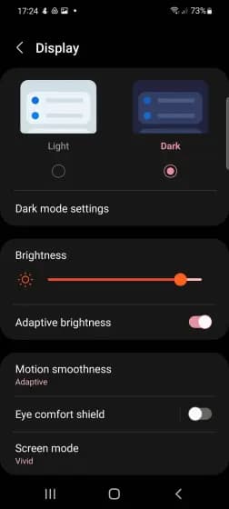 دارک مود جدید one ui 4