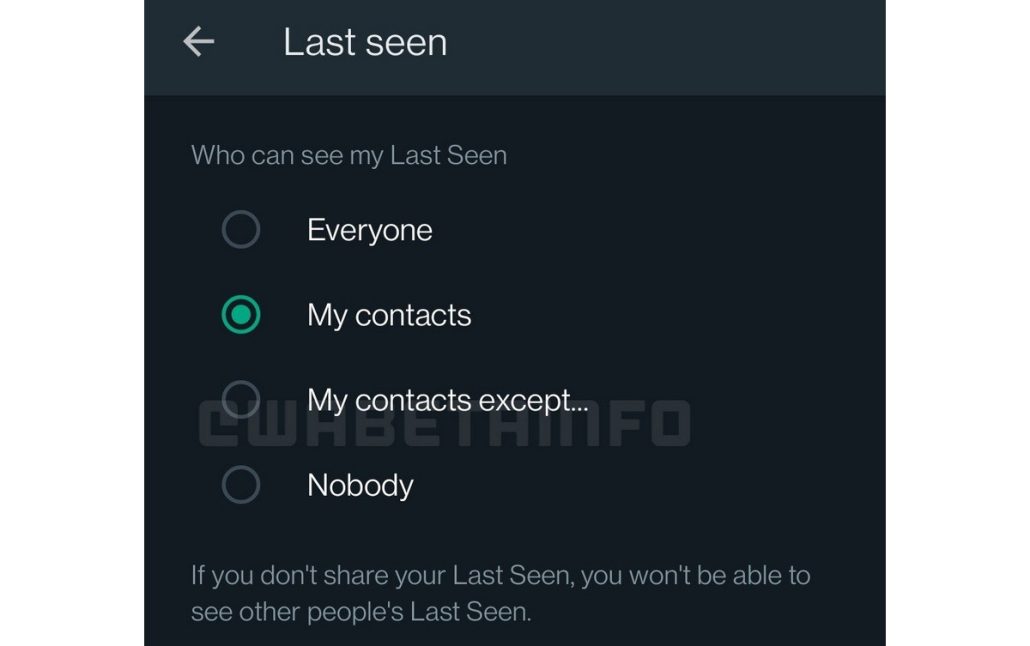 ویژگی جدید واتساپ برای تنظیمات مشاهده Last Seen