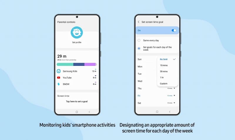کنترل استفاده کودکان در One Ui 4