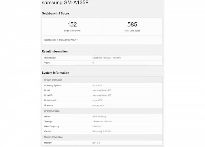 مشخصات A13 4G فاش شد