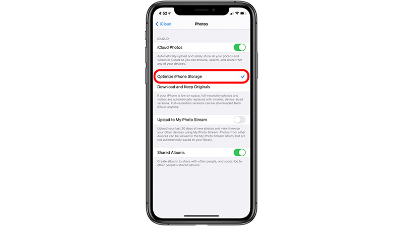 Optimize iPhone Storage