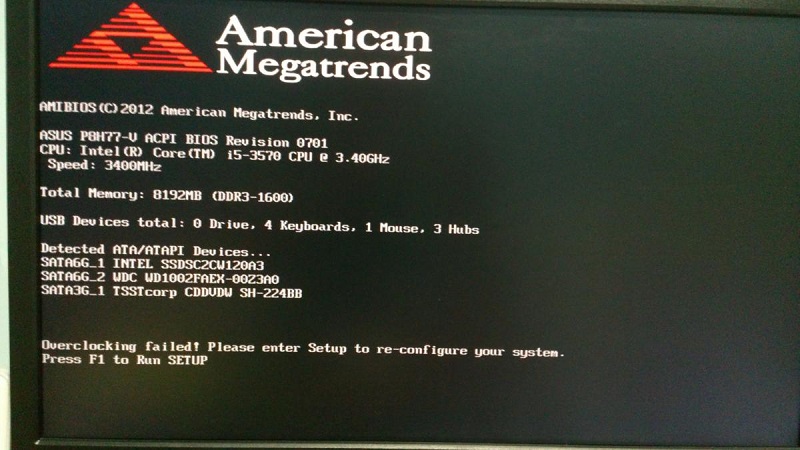مشکل بایوس Failed to Overclock
