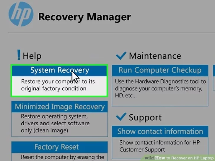 آموزش ریکاوری لپ تاپ hp