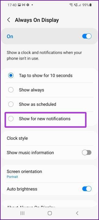 Always on display in one ui 4