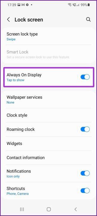 Always on display in one ui 4