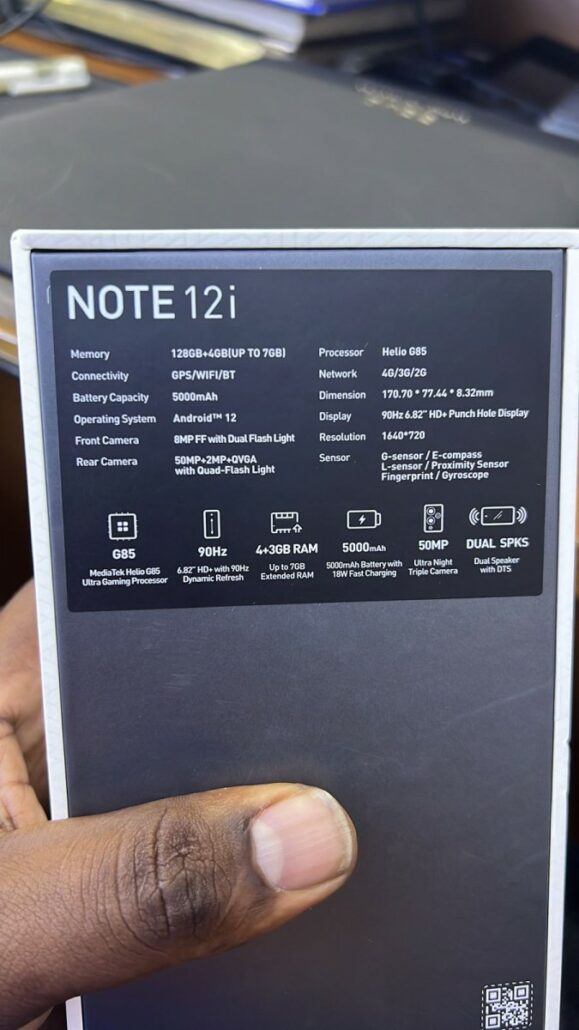 مشخصات اینفینیکس نوت 12i