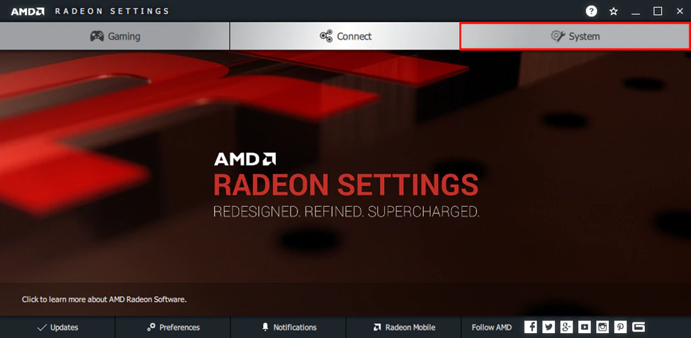 سوئیچ کارت گرافیک لپ تاپ amd
