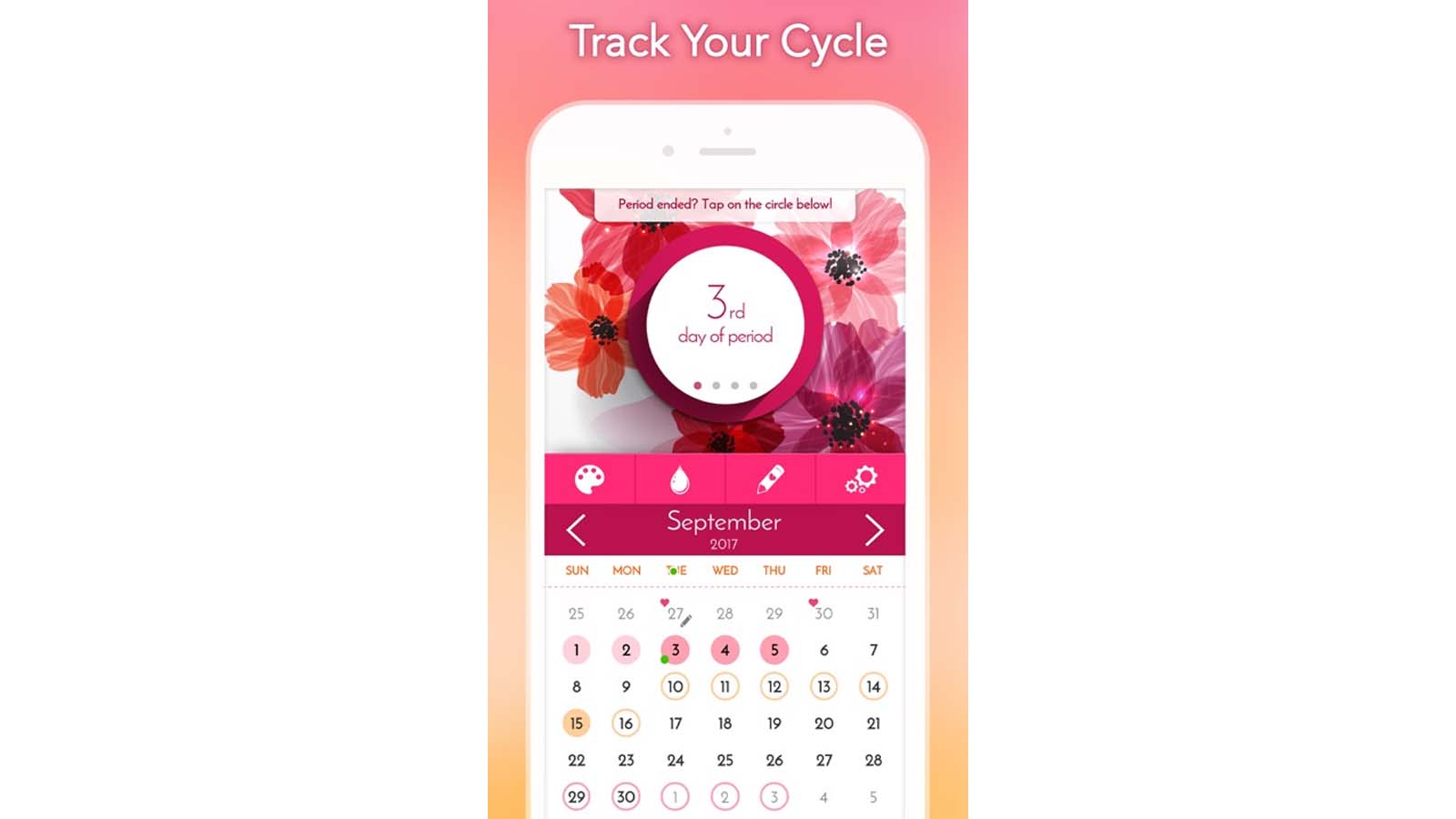 اپلیکیشن ثبت قاعدگی اپلیکیشن دوران قاعدگی برای ایفون