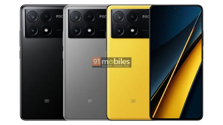 رندرهای رسمی از گوشی های سری پوکو X6 پرو 5G