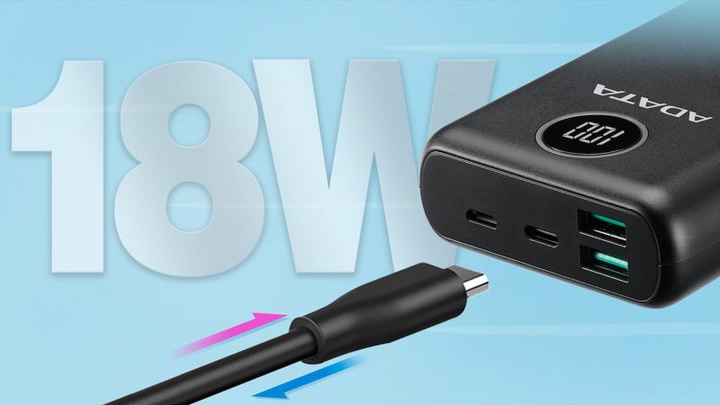 پاوربانک ای دیتا مدل P20000QCD با ظرفیت 20000 میلی آمپر ساعت