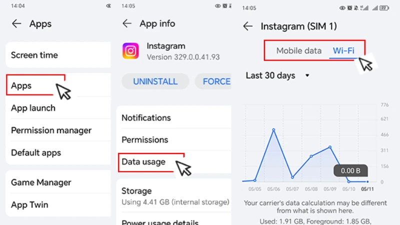 کاهش مصرف اینترنت اینستاگرام در ایفون