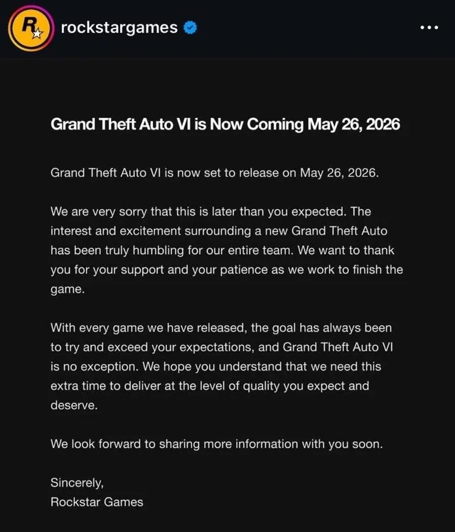 بازی Grand Theft Auto 6 تا ۱ سال دیگر تاخیر خورد