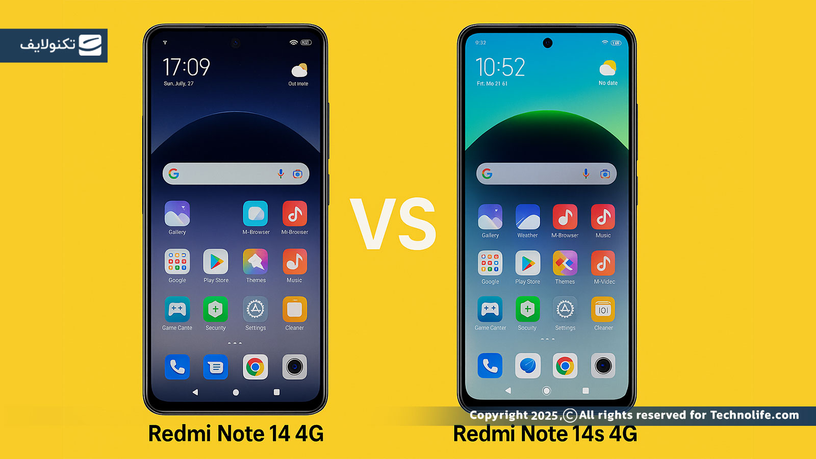 مقایسه نمایشگر Redmi Note 14 4G و Redmi Note 14s