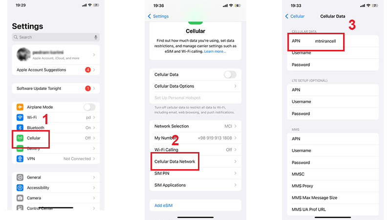 تنظیمات apn ایرانسل برای آیفون