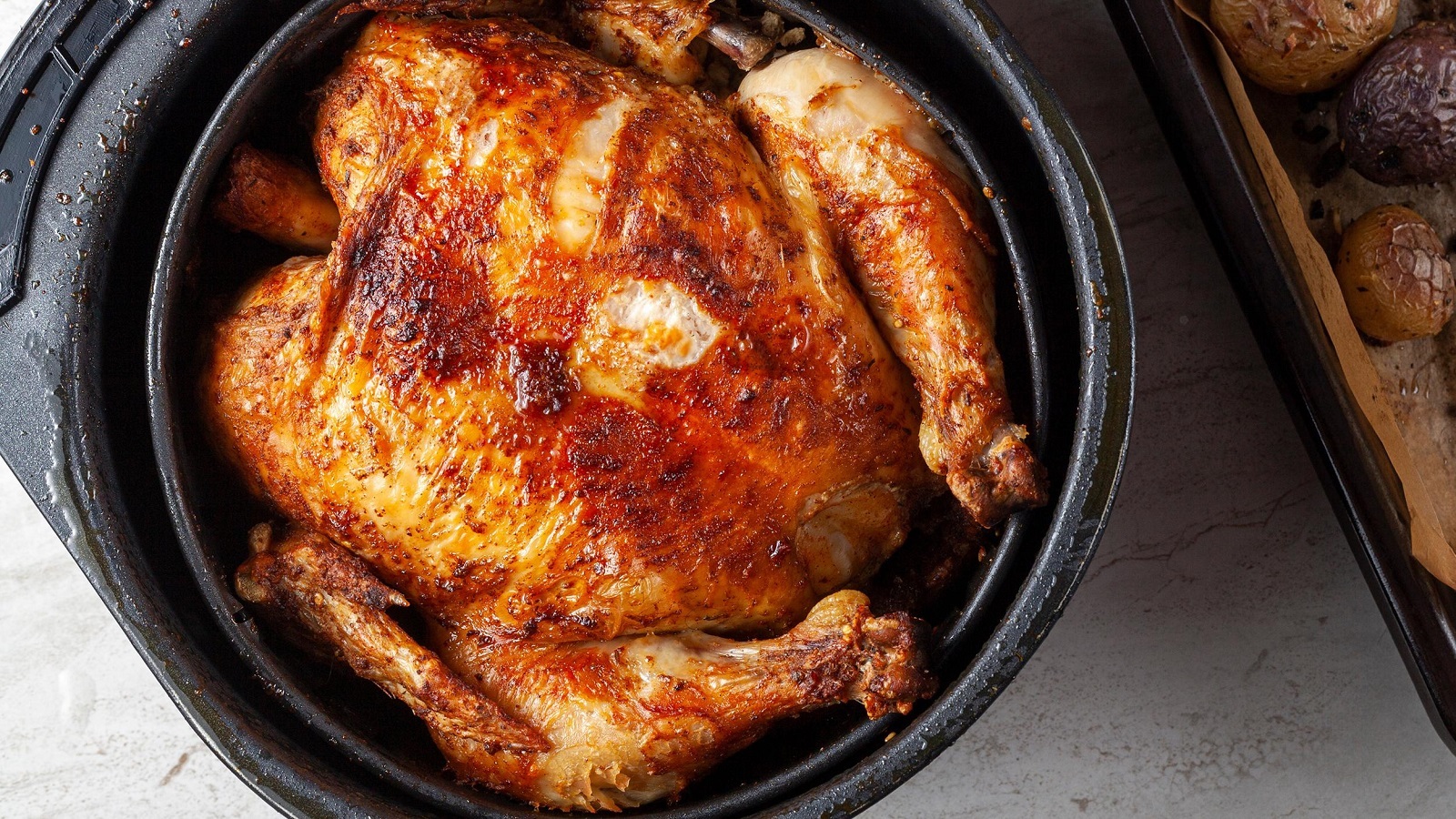 علت خشک شدن مرغ در سرخ کن بدون روغن +راه حل🍗