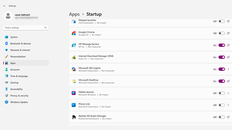 غیرفعال کردن برنامه‌ها هنگام روشن کردن سیستم