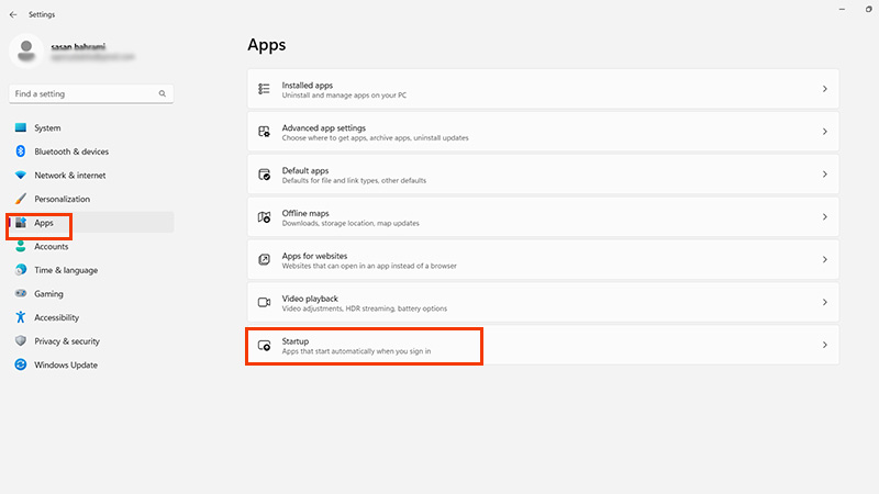 غیرفعال کردن برنامه‌ها هنگام روشن کردن سیستم